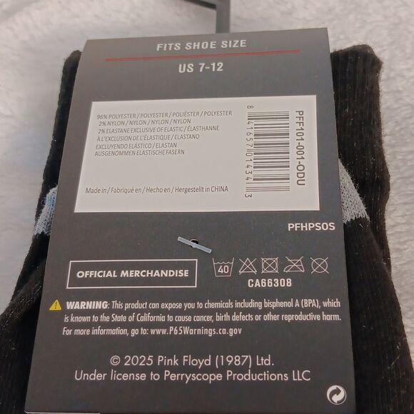 Pink Floyd Black Socks - Picture 3 of 5